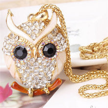 Load image into Gallery viewer, LNRRABC Women Sweater Chain Necklace Owl Design Rhinestones Crystal Pendant Necklaces Jewelry Clothing Accessories Drop Shipping