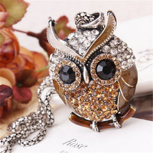 Load image into Gallery viewer, LNRRABC Women Sweater Chain Necklace Owl Design Rhinestones Crystal Pendant Necklaces Jewelry Clothing Accessories Drop Shipping
