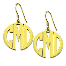 Load image into Gallery viewer, Wholesale Monogram Block Earring  Gold Color Custom Made 3 Letters Momogrammed Name Initial Earrings Mom Earrings