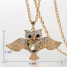 Load image into Gallery viewer, LNRRABC Women Sweater Chain Necklace Owl Design Rhinestones Crystal Pendant Necklaces Jewelry Clothing Accessories Drop Shipping