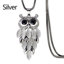 Load image into Gallery viewer, LNRRABC Women Sweater Chain Necklace Owl Design Rhinestones Crystal Pendant Necklaces Jewelry Clothing Accessories Drop Shipping