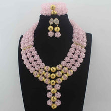 Load image into Gallery viewer, New Latest Nigerian Party  earrings Beads Women Choker Necklace Jewlery Set Orange Crystal African Jewelry Sets W14023