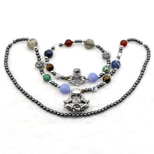 Load image into Gallery viewer, Solar System Astronaut Jewelry Set Spaceman Charm Bracelet Pendant Necklace Universe Outer Space Powerful Unisex Hematite Beaded