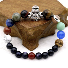 Load image into Gallery viewer, Astronaut Charm Solar System 9 Planets Universe Galaxy Spaceman Stones Beaded Men Women Stretchy Bracelets Bangles