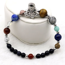 Load image into Gallery viewer, Astronaut Charm Solar System 9 Planets Universe Galaxy Spaceman Stones Beaded Men Women Stretchy Bracelets Bangles