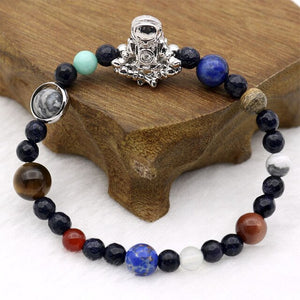 Astronaut Charm Solar System 9 Planets Universe Galaxy Spaceman Stones Beaded Men Women Stretchy Bracelets Bangles