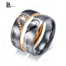 Load image into Gallery viewer, His Queen Her King Wedding Bands Ring Real Love Heart Promise Gift Rings 6MM Stainless Steel Couple  Alliance