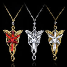 Load image into Gallery viewer, Classic Movie The Lord Ring Arwen Evenstar Pendent Movie Jewelry Crystal Twilight Star Silver Pendent Torque Erkek kolye