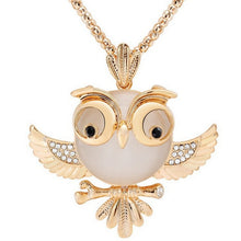 Load image into Gallery viewer, New  Women Sweater Chain Necklace Owl Design Rhinestones Crystal Pendant Necklaces Jewelry Clothing Accessories Drop Shipping
