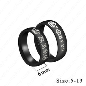 Auxauxme Titanium Steel Lovers Couple Rings Gold Wave Pattern Wedding Promise Ring For Women Men Engagement Jewelry Party Gift
