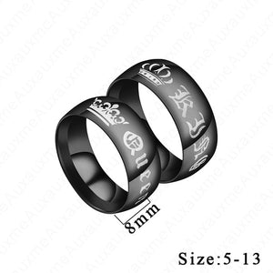 Auxauxme Titanium Steel Lovers Couple Rings Gold Wave Pattern Wedding Promise Ring For Women Men Engagement Jewelry Party Gift