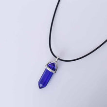 Load image into Gallery viewer, Hexagonal Column Quartz Necklaces turquoises Pink Crystal pendent Necklace For Women Leather Chain Natural Stone Choker Necklace