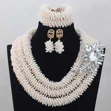 Load image into Gallery viewer, Silver/Red Bridal Jewelry Sets African Costume Nigerian Wedding Beads 2017 Hot Sale Balls Lace Jewlery Set Free ShippingABH025