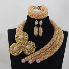 Load image into Gallery viewer, Silver/Red Bridal Jewelry Sets African Costume Nigerian Wedding Beads 2017 Hot Sale Balls Lace Jewlery Set Free ShippingABH025