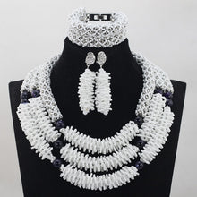Load image into Gallery viewer, Silver/Red Bridal Jewelry Sets African Costume Nigerian Wedding Beads 2017 Hot Sale Balls Lace Jewlery Set Free ShippingABH025