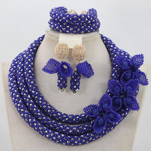 Load image into Gallery viewer, Silver/Red Bridal Jewelry Sets African Costume Nigerian Wedding Beads 2017 Hot Sale Balls Lace Jewlery Set Free ShippingABH025