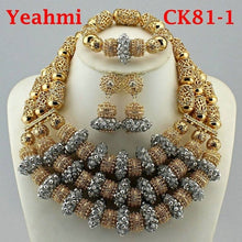 Load image into Gallery viewer, Lovely Handmade Lace Jewlery Crystal African Beaded Jewelry Sets Nigerian Party Beads Necklace Set Free Shipping CK81-5