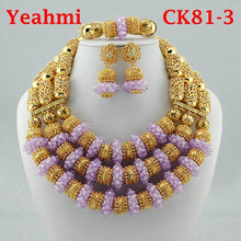 Load image into Gallery viewer, Lovely Handmade Lace Jewlery Crystal African Beaded Jewelry Sets Nigerian Party Beads Necklace Set Free Shipping CK81-5