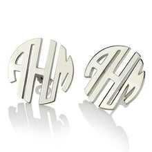 Load image into Gallery viewer, AILIN Customized Gold Color Monogram Earrings  Block Monogram Stud Earrings 3 Initial Earrings Name Earrings for Women