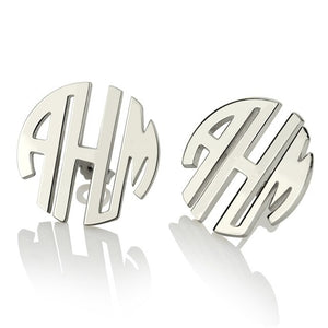 AILIN Customized Gold Color Monogram Earrings  Block Monogram Stud Earrings 3 Initial Earrings Name Earrings for Women