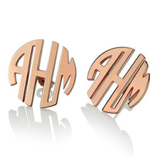 Load image into Gallery viewer, AILIN Customized Gold Color Monogram Earrings  Block Monogram Stud Earrings 3 Initial Earrings Name Earrings for Women