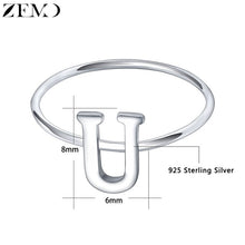 Load image into Gallery viewer, ZEMO Real 925 Sterling Silver Letter Rings A-Z Alphabet Rings Initial Name Charm Jewelry Custom Personalized Rings for Women
