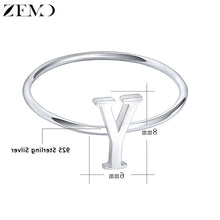 Load image into Gallery viewer, ZEMO Real 925 Sterling Silver Letter Rings A-Z Alphabet Rings Initial Name Charm Jewelry Custom Personalized Rings for Women