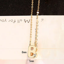 Load image into Gallery viewer, LUOTEEMI Classic Authentic Gold Tiny CZ 26 pcs Initials Letter Pendant Necklace for Women Charming Chain Necklace Jewlery