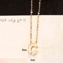 Load image into Gallery viewer, LUOTEEMI Classic Authentic Gold Tiny CZ 26 pcs Initials Letter Pendant Necklace for Women Charming Chain Necklace Jewlery