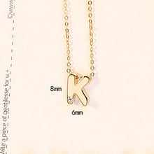 Load image into Gallery viewer, LUOTEEMI Classic Authentic Gold Tiny CZ 26 pcs Initials Letter Pendant Necklace for Women Charming Chain Necklace Jewlery