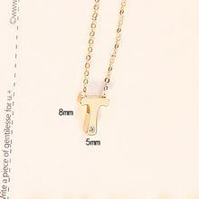 Load image into Gallery viewer, LUOTEEMI Classic Authentic Gold Tiny CZ 26 pcs Initials Letter Pendant Necklace for Women Charming Chain Necklace Jewlery