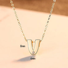 Load image into Gallery viewer, LUOTEEMI Classic Authentic Gold Tiny CZ 26 pcs Initials Letter Pendant Necklace for Women Charming Chain Necklace Jewlery