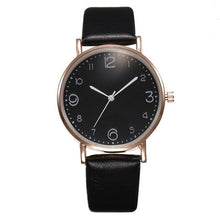 Load image into Gallery viewer, Top Style Fashion Women's Luxury Leather Band Analog Quartz WristWatch Golden Ladies Watch Women Dress Reloj Mujer Black Clock
