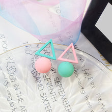 Load image into Gallery viewer, Dangle Earrings 925 Sterling Silver Prevent Allergy Trendy Color Block Metal Triangle Women Fashion Hot