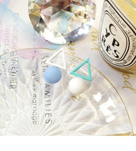 Load image into Gallery viewer, Dangle Earrings 925 Sterling Silver Prevent Allergy Trendy Color Block Metal Triangle Women Fashion Hot