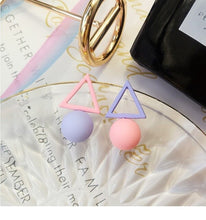 Load image into Gallery viewer, Dangle Earrings 925 Sterling Silver Prevent Allergy Trendy Color Block Metal Triangle Women Fashion Hot