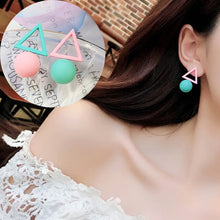 Load image into Gallery viewer, Dangle Earrings 925 Sterling Silver Prevent Allergy Trendy Color Block Metal Triangle Women Fashion Hot