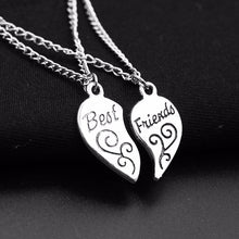 Load image into Gallery viewer, N368 Friendship Two Pieces Combination Alloy Metal Necklace Heart Shape Carved Pendent Necklaces Best Friends Girlfriends Gift