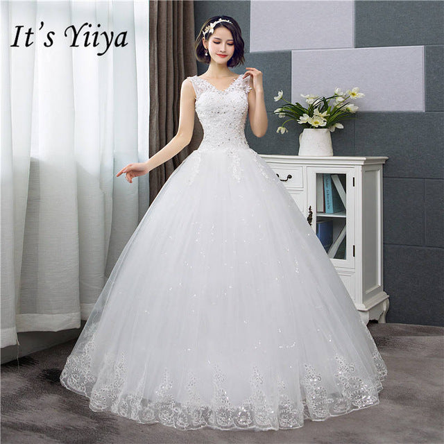 It's YiiYa New V-neck Wedding Dresses Simple Off White Sequined Cheap McManus Family Jewelery It's YiiYa New V-neck Wedding Dresses Simple Off White Sequined Cheap McManus Family Jewelery