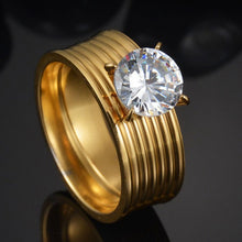 Load image into Gallery viewer, MeMolissa Romantic Double Rings Set Ring For Women Ladies Lover Party Wedding Fashion Rhinestone Rings Clear Crystal Rings