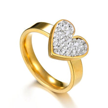 Load image into Gallery viewer, MeMolissa Romantic Double Rings Set Ring For Women Ladies Lover Party Wedding Fashion Rhinestone Rings Clear Crystal Rings