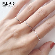 Load image into Gallery viewer, F.I.N.S Real 925 Sterling Silver Ring Minimalist Open Adjustable Ring Fashion Wedding Bands for Couples Fine Jewelry Female Ring