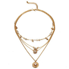 Load image into Gallery viewer, Women's Vintage Coin Shell Star Pendant Necklace 2019 Bohemian Multilayer Gold Silver Layered Moon Choker Necklace Party Gift
