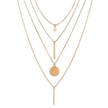 Load image into Gallery viewer, Women's Vintage Coin Shell Star Pendant Necklace 2019 Bohemian Multilayer Gold Silver Layered Moon Choker Necklace Party Gift