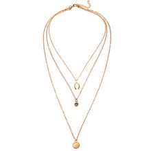 Load image into Gallery viewer, Women's Vintage Coin Shell Star Pendant Necklace 2019 Bohemian Multilayer Gold Silver Layered Moon Choker Necklace Party Gift